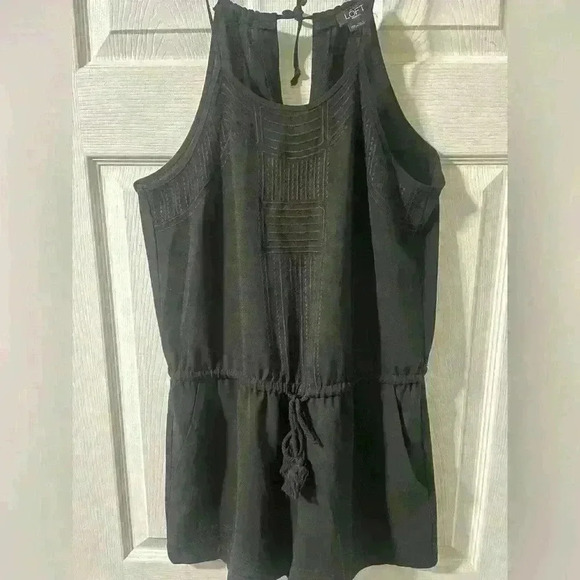 LOFT Ann Taylor Shorts Romper - Black - Size XSP -A8 - Picture 1 of 6